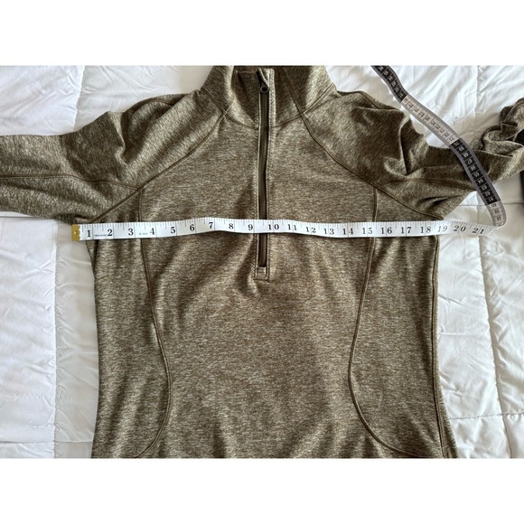 Lululemon Rush Hour Womens 8 Half Zip Pullover Heathered Military Green EUC - Picture 4 of 14